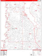 Palm Harbor  Wall Map Red Line Style